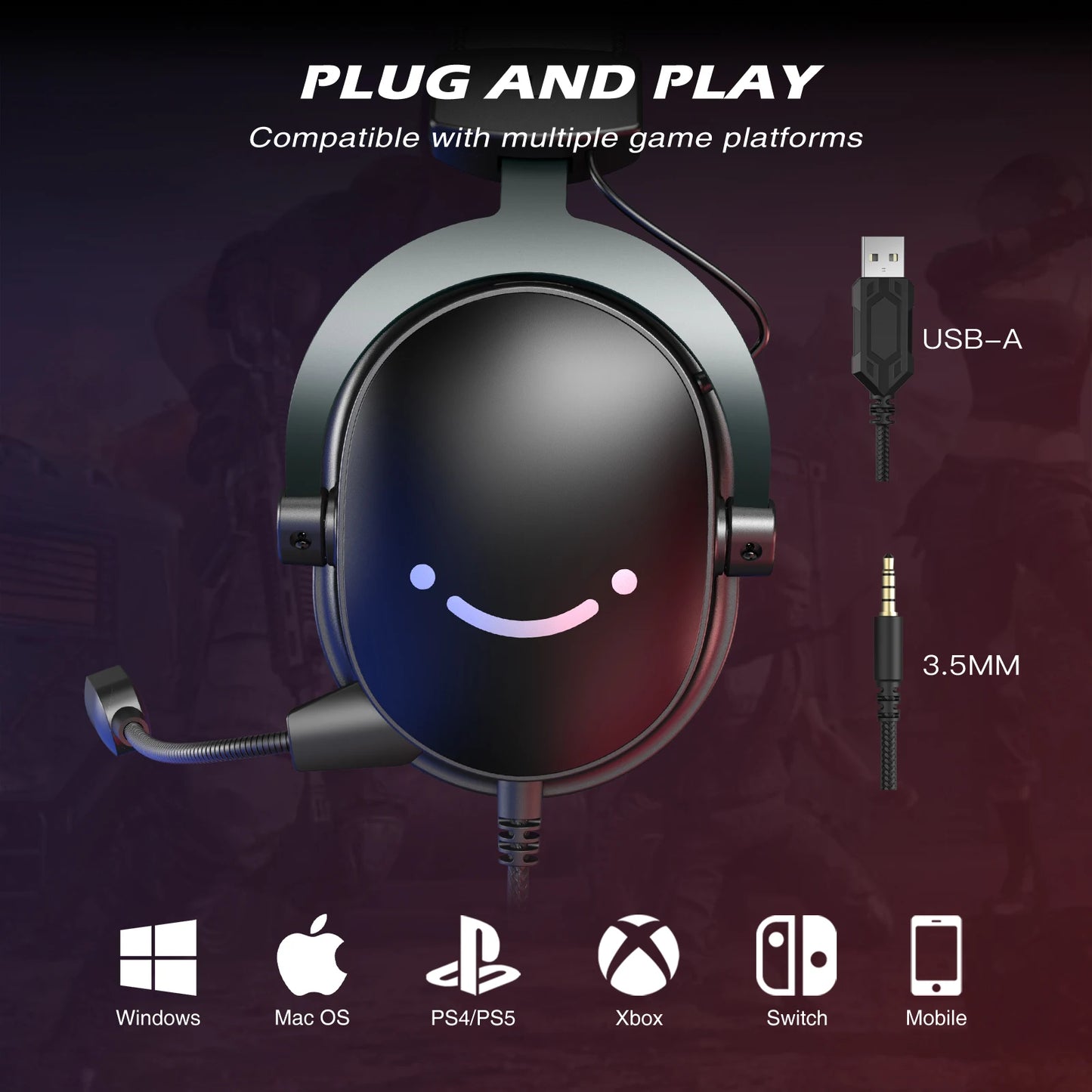 FIFINE H9 USB/3.5mm Gaming Headset | 7.1 Surround Sound & Pro Mic