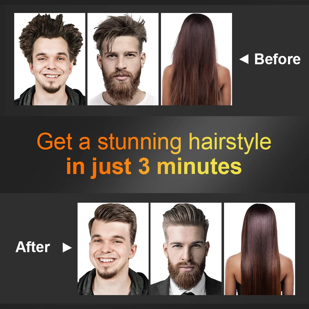 ANLAN Beard Hair Straightening Brush Hot Heated Comb for Men - Multifunctional Ceramic Straightener and Quick Hair Styler - Limetastore