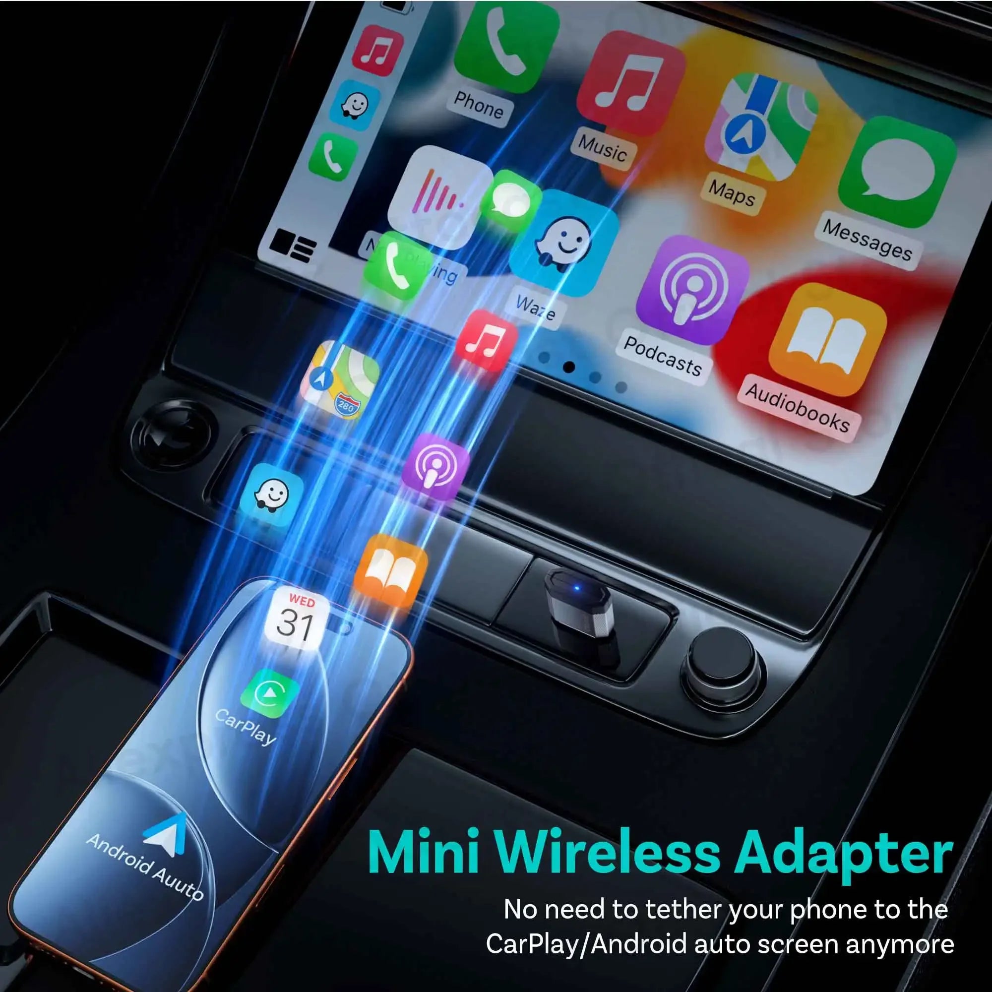 Brezžični adapter CarPlay OTTOCAST Mini Nova Cube 3.0
