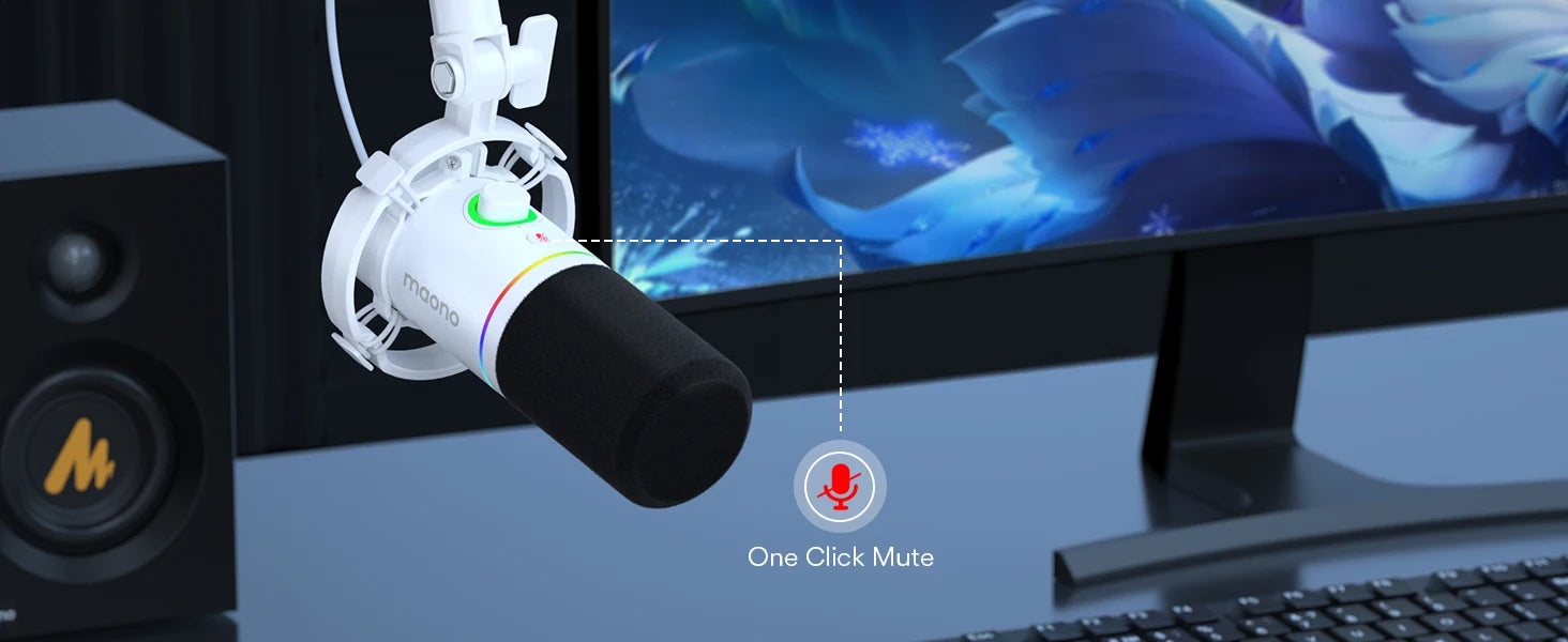 Maono PD200X – XLR/USB Dynamic Microphone | Metal Gaming & Streaming Mic with Software Control