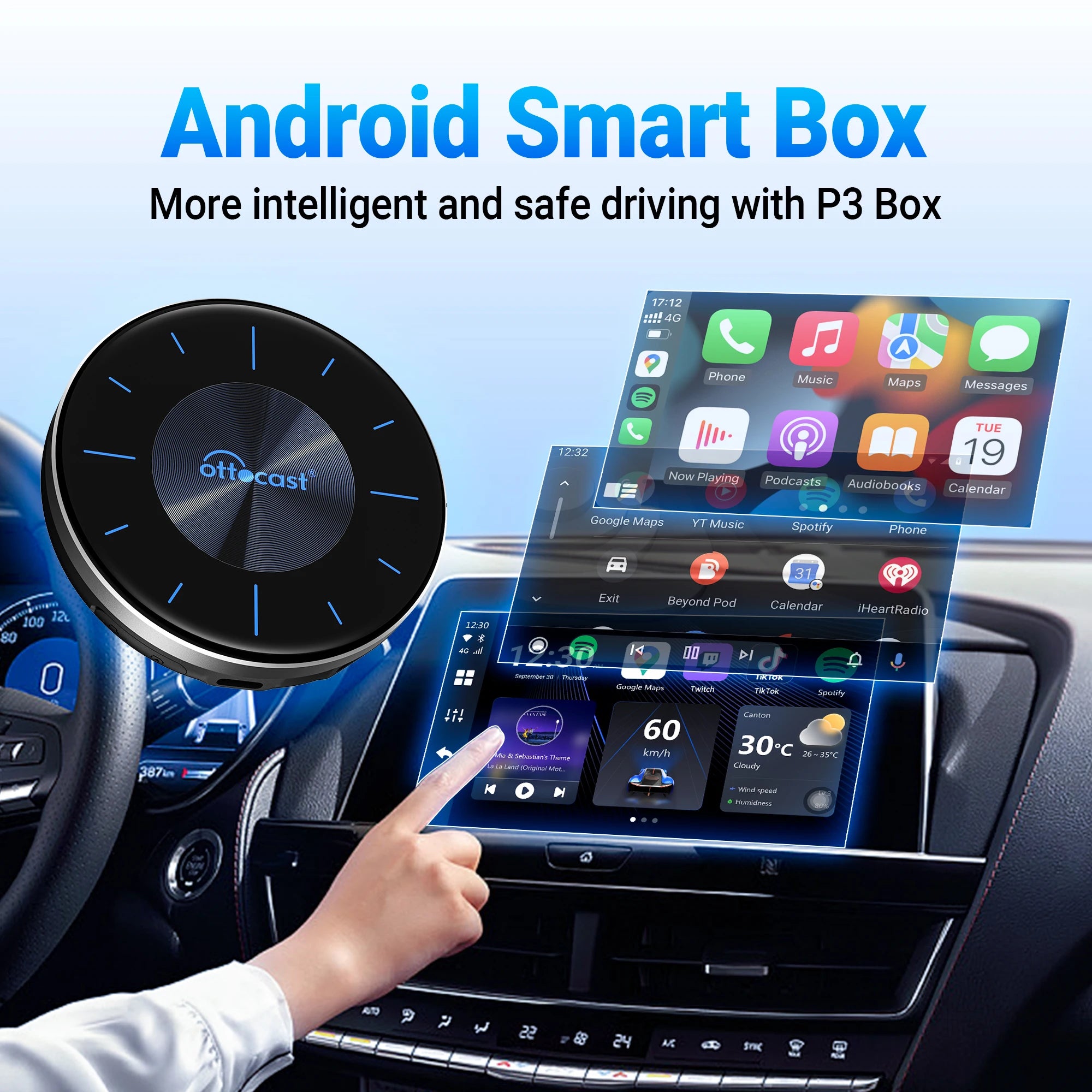OTTOCAST OttoAiBox P3 Wireless CarPlay AI Box with HDMI