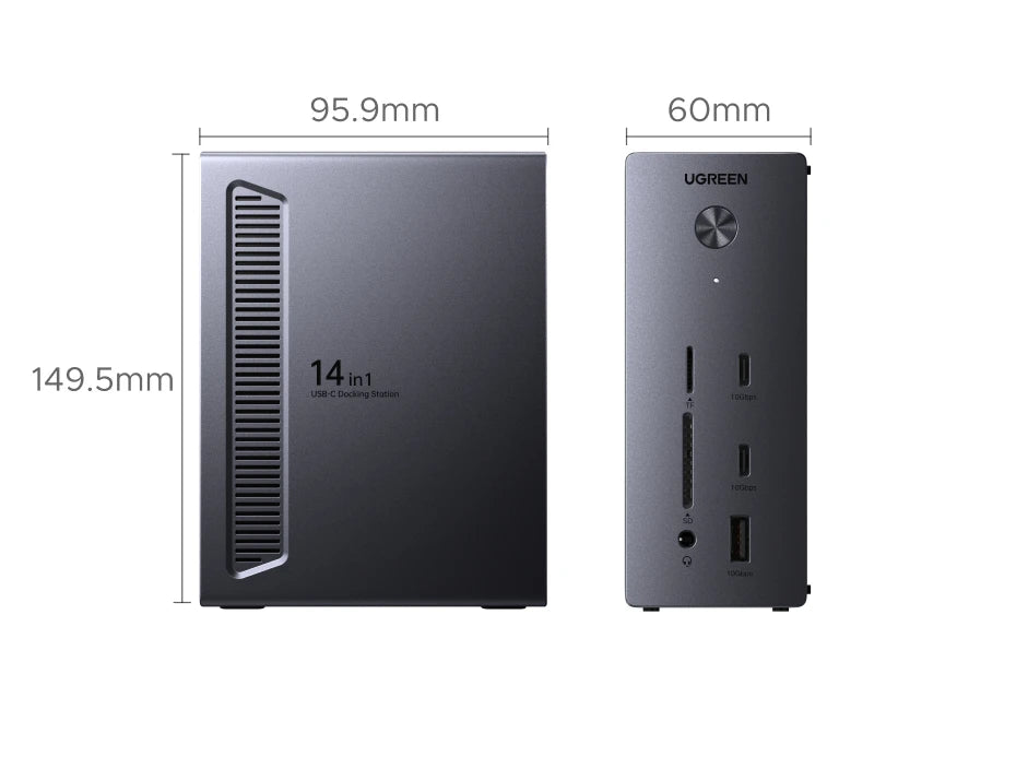 UGREEN priklopna postaja USB-C 14-v-1 s trojnim zaslonom