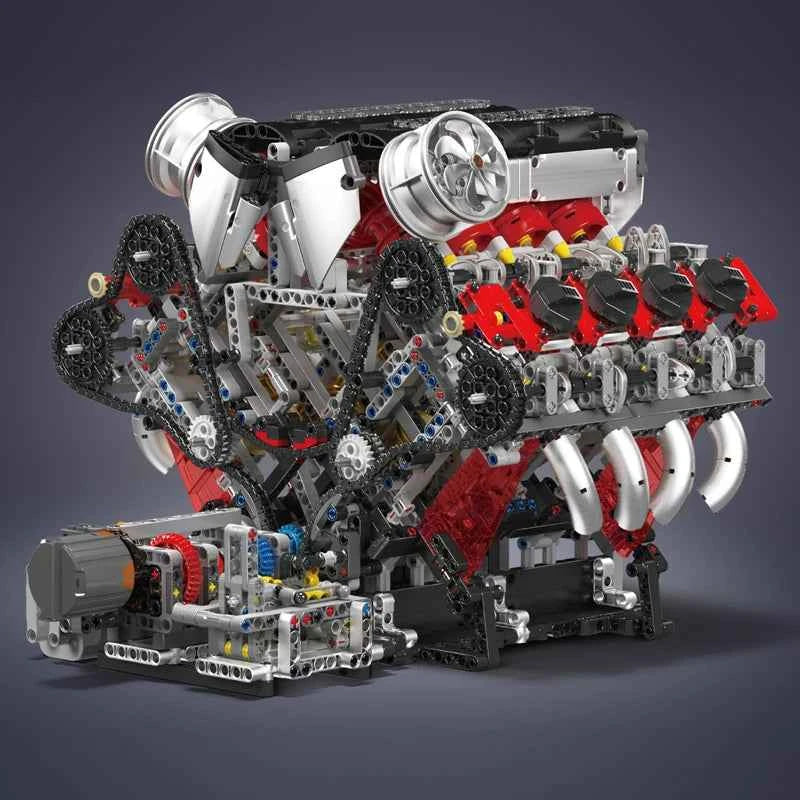 Mould King 10130 F488 Supercar V8 Engine Building Set | Technical Car Part - Limetastore