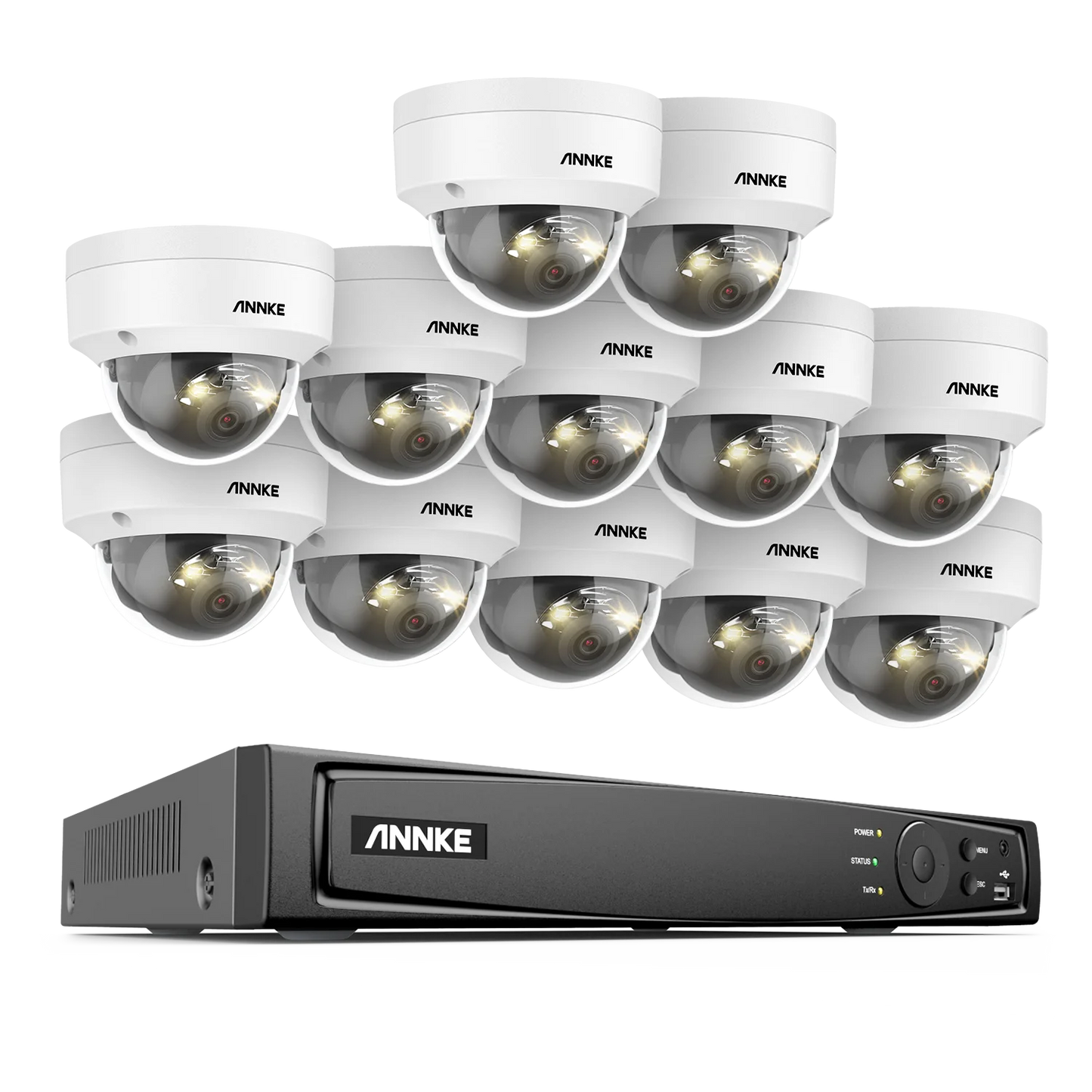 ANNKE 12MP 6K PoE CCTV sistem | 16-kanalni NVR, kamere z dvojno lučjo, zvok, zaznavanje ljudi in vozil