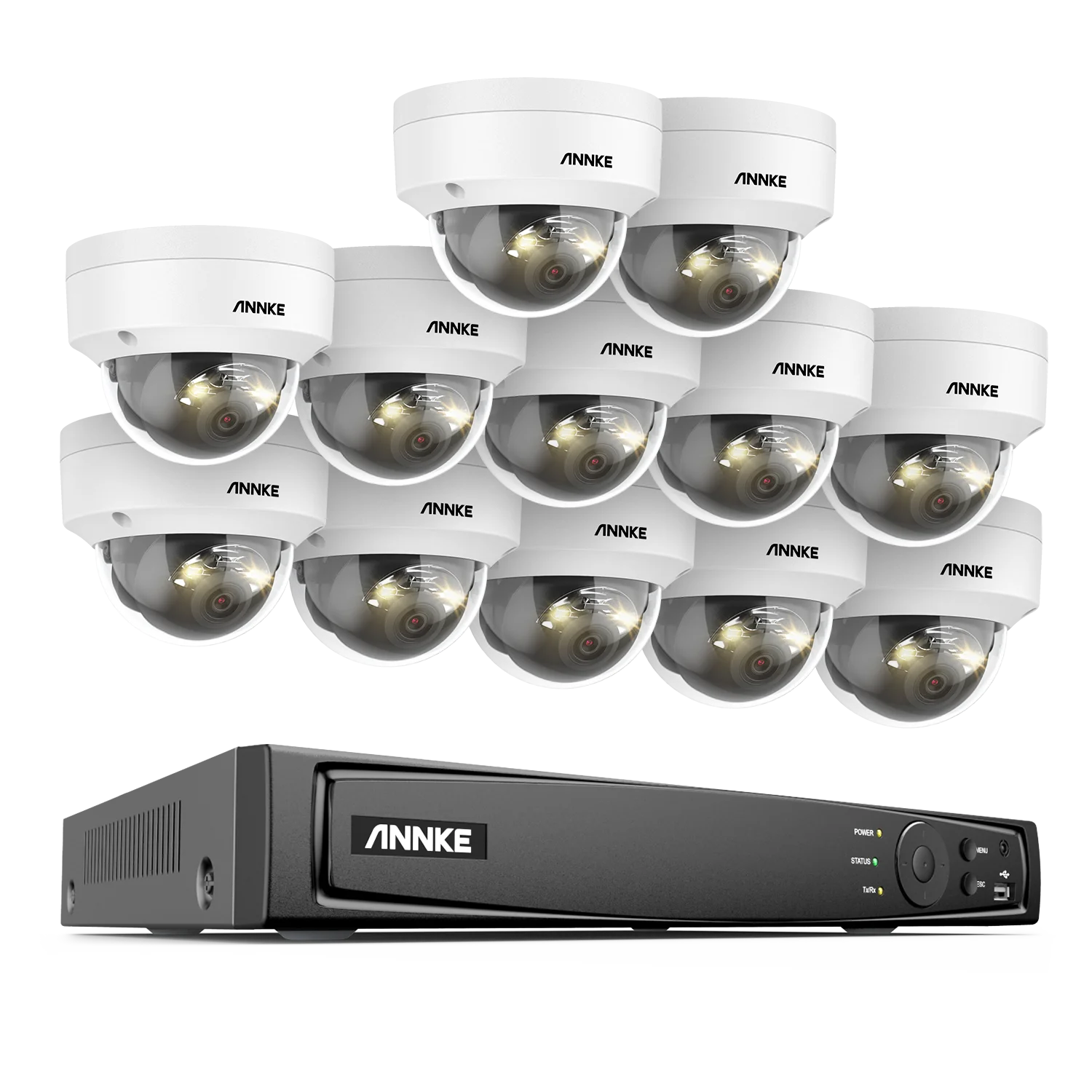 ANNKE 12MP 6K PoE CCTV sistem | 16-kanalni NVR, kamere z dvojno lučjo, zvok, zaznavanje ljudi in vozil