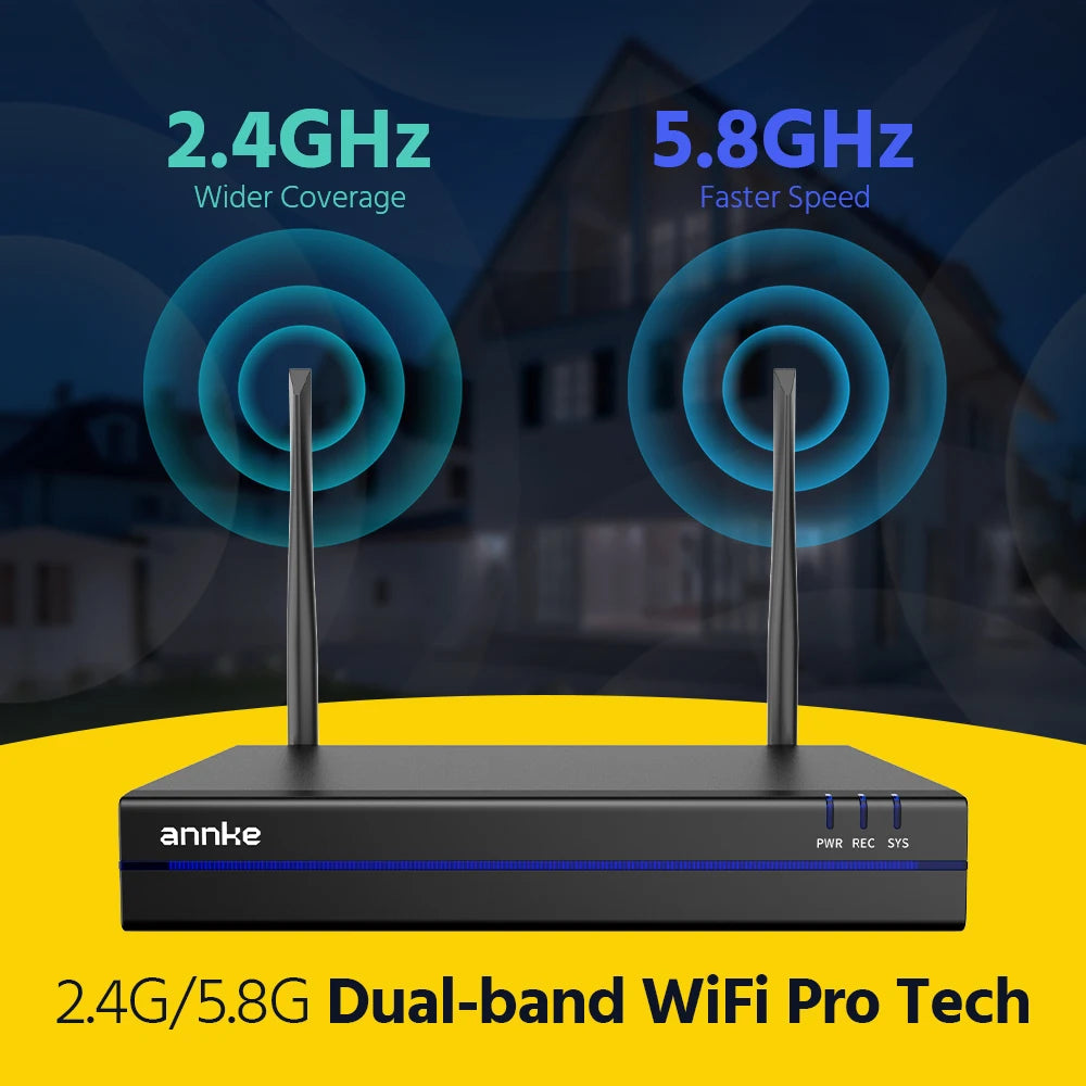 Brezžični sistem videonadzora ANNKE 8MP | 16-kanalni snemalnik NVR, 4K WiFi kamere, dvosmerni zvok