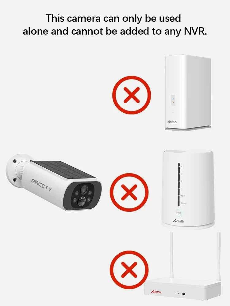ARCCTV 2K Wireless Solar Camera Outdoor Surveillance Integrated Battery Wifi Camera Humanoid Detection Flash Alarm Night Vision - Limetastore