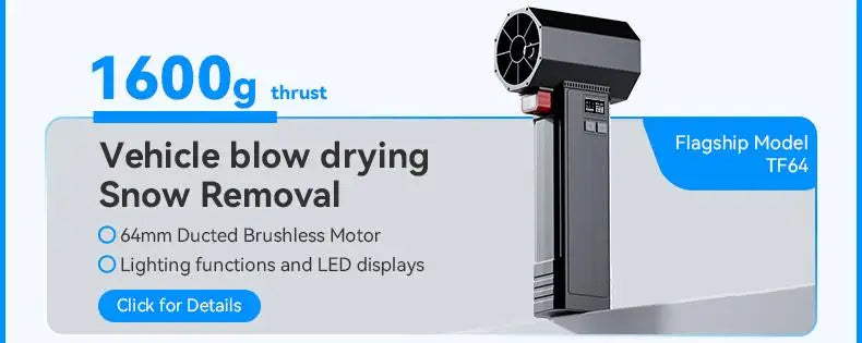 Pospeševalni turbo ventilator TF40 – brezkrtačni visokohitrostni prenosni pihalnik zraka