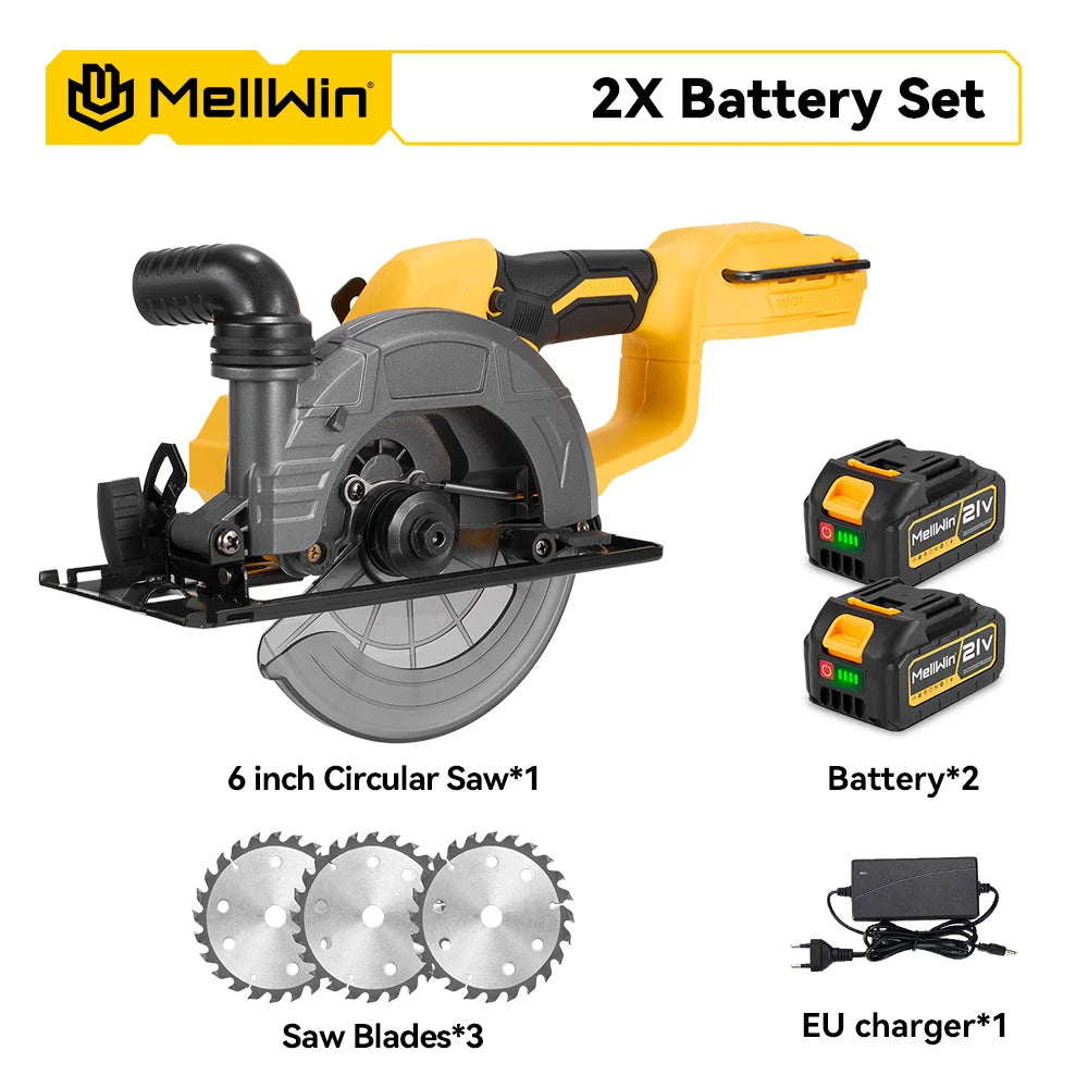 MELLWIN 150MM 6 Inch Brushless Circular Saw Handheld Multi-function Electric Saws Power Tool For Makita 18V Battery Pin - Limetastore