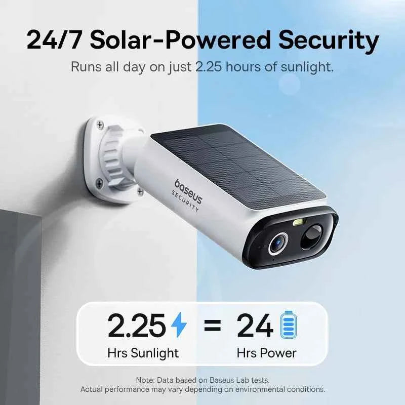 Baseus Security S1 Lite Wireless Outdoor Camera 4-Cam Solar Security Camera 2K Clarity With Power 135°FOV IP67 512GB Wifi Camera - Limetastore