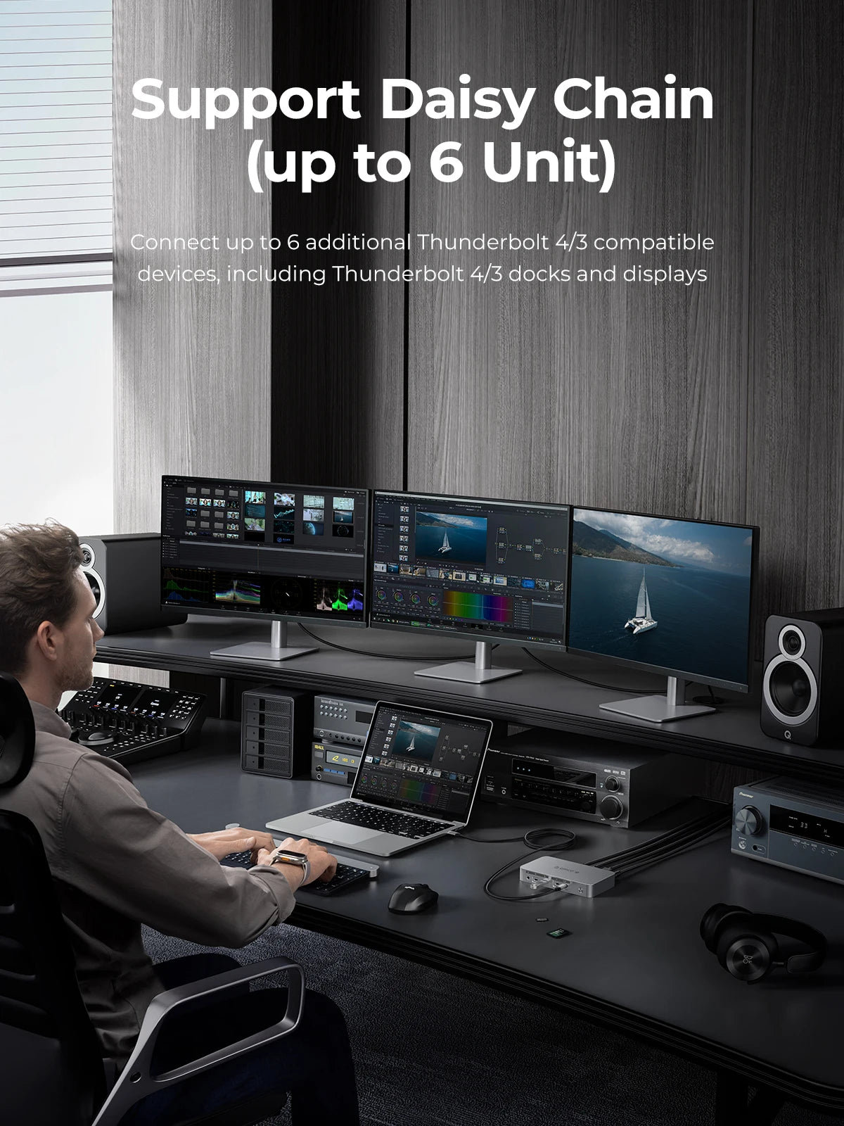 ORICO Thunderbolt 4 USB-C priklopna postaja z 8K30Hz HDMI, USB 3.2 Gen2 zvezdiščem in razdelilnikom Type-C