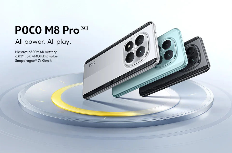 【World Premiere】POCO M8 Pro 5G Smartphone Global Version Snapdragon® 7s Gen 4 Octa core 6500mAh battery 100W HyperCharge  6.83" CrystalRes 1.5K AMOLED display 50MP Camera NFC - Limetastore