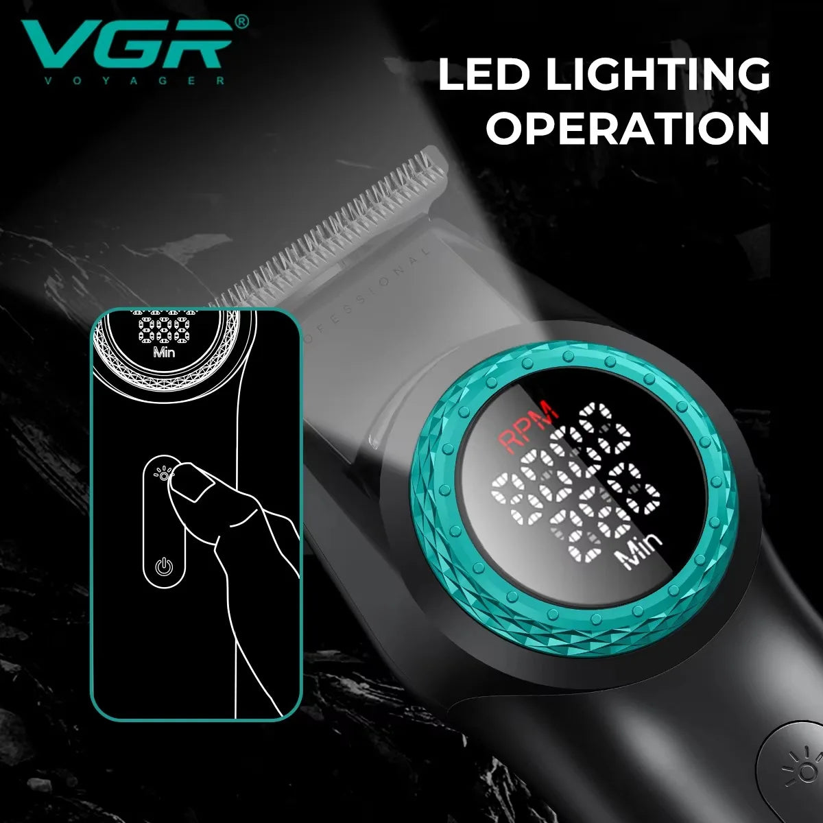 Profesionalni strižnik las VGR V-977 – motor BLDC, 8.000 vrt./min, 5 ur delovanja