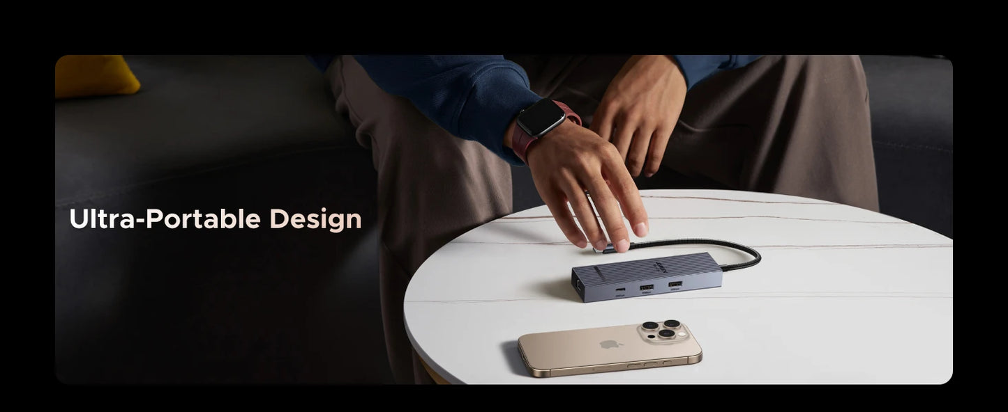 UGREEN 6‑in‑1 USB‑C Hub with 4K60Hz HDMI, 10Gbps USB‑A & USB‑C Data Ports