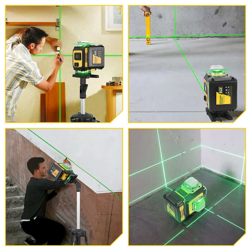MELLWIN 16 Lines Laser Level APP Remote Control Selfleveling 360 Horizontal & Vertical Laser level With 6Ah Big Li-ion Battery - Limetastore