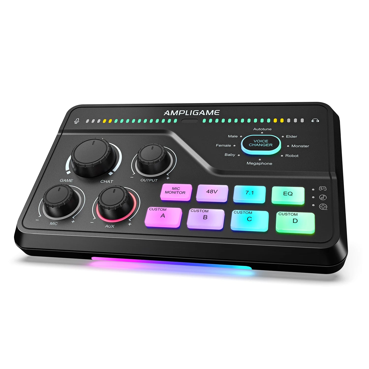 FIFINE SC8 RGB Audio Mixer | XLR Preamp & Voice Changer for Streaming
