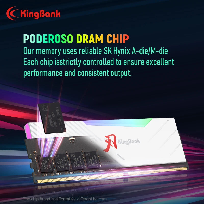KingBank Sharp Blade White RGB DDR5 Desktop Memory | 6000MHz - 8000MHz | Hynix A-Die