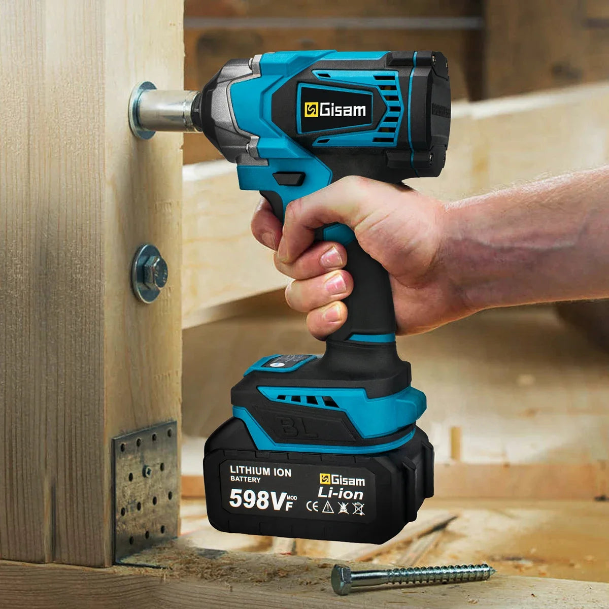 Gisam 1200Nm brezkrtačni udarni vijačnik 1/2" za Makita 18V