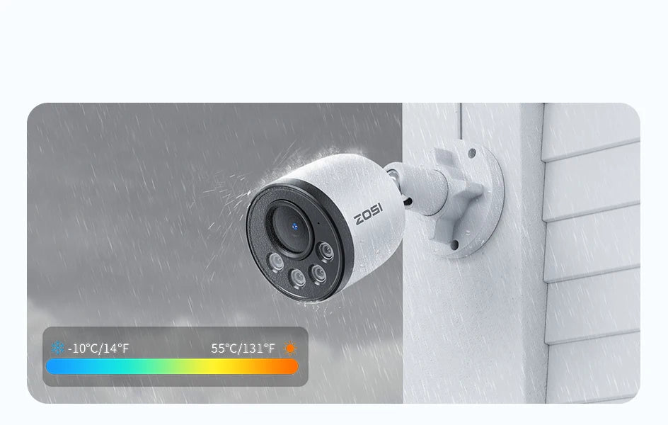 Varnostni kamerov sistem ZOSI 4K PoE NVR z 8MP vodoodpornimi žičnimi PoE kamerami H.265+ 4K/8MP 8-kanalni CCTV NVR za 24/7 nadzor doma