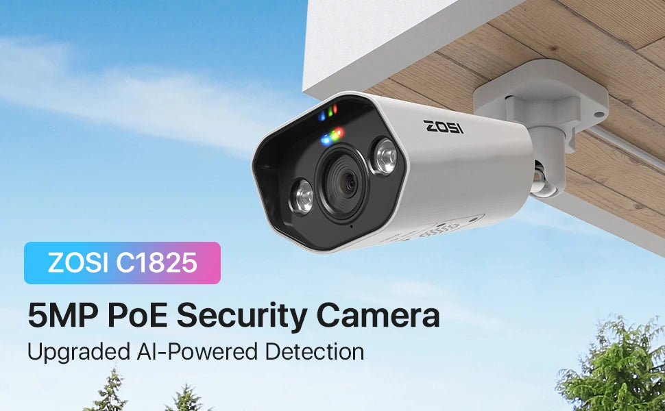ZOSI 4K 8MP PoE dodana IP kamera – Ultra HD varnostna kamera z dvosmernim zvokom, barvnim nočnim vidom