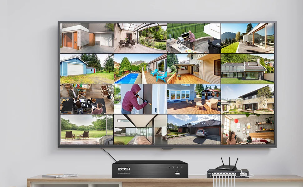 ZOSI 4K 8MP PoE Security Camera System – 8CH NVR Kit with 5MP/8MP Outdoor IP Cameras | AI Human