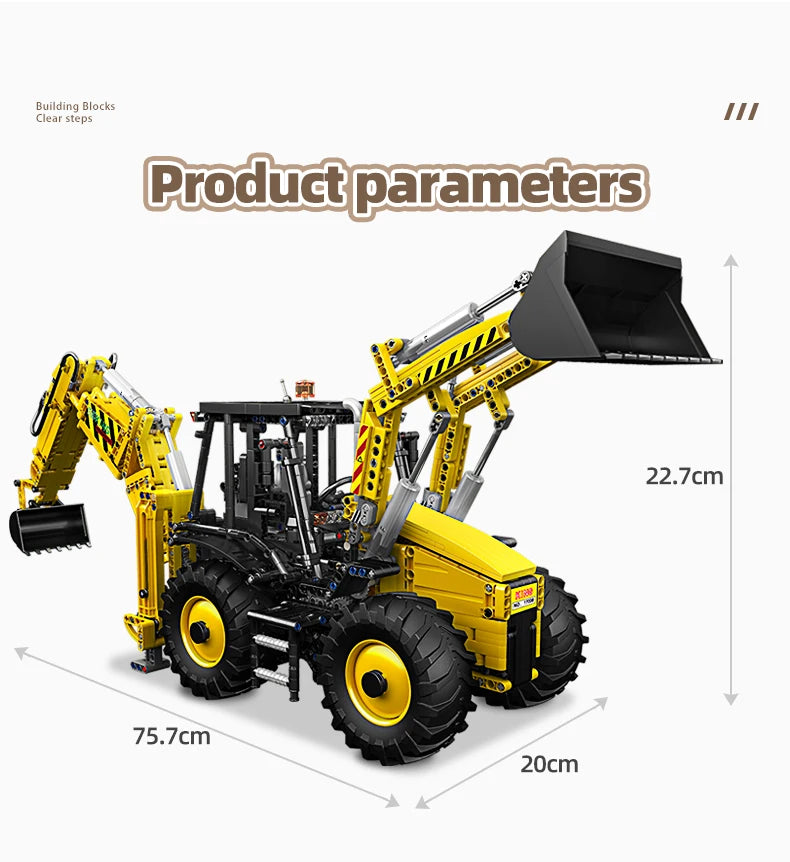 Mould King 17036 Motorized Bulldozer - detailed technical building block - Limetastore