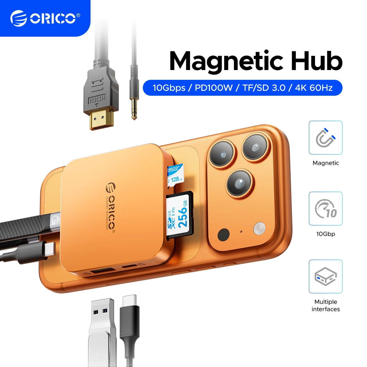 ORICO magnetno ohišje za M.2 2230 NVMe SSD z 10 Gbps USB-C priklopno postajo