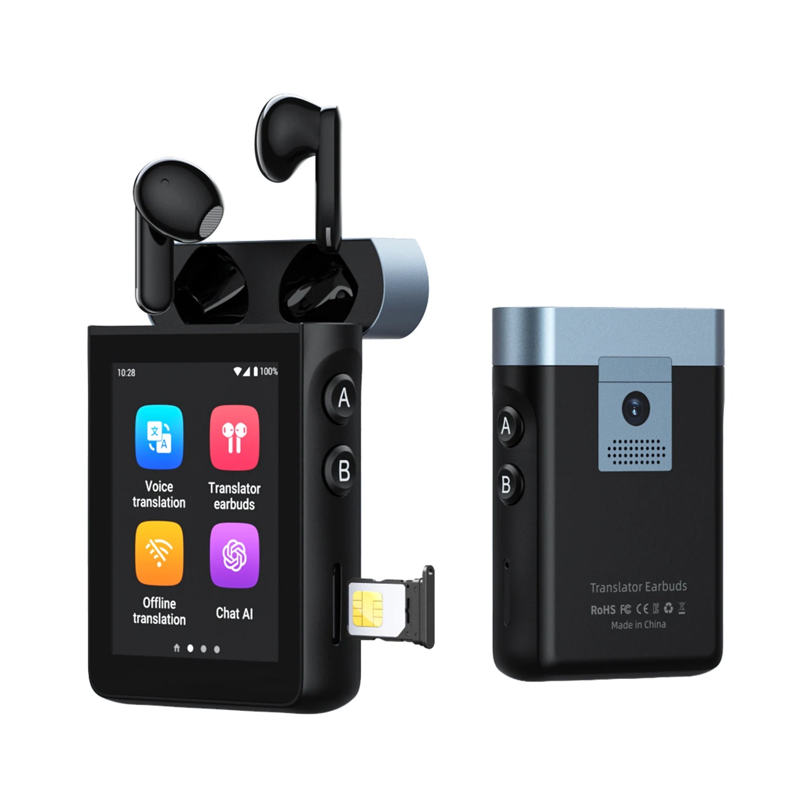 Wooask A9 4G+WiFi AI Translator Earbuds Standalone No App Needed