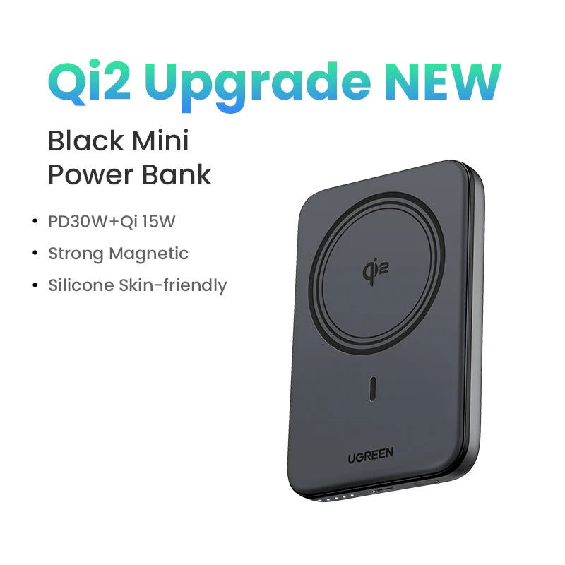 UGREEN PD20W magnetna prenosna baterija – 10000 mAh prenosna zunanja baterija za hitro brezžično polnjenje