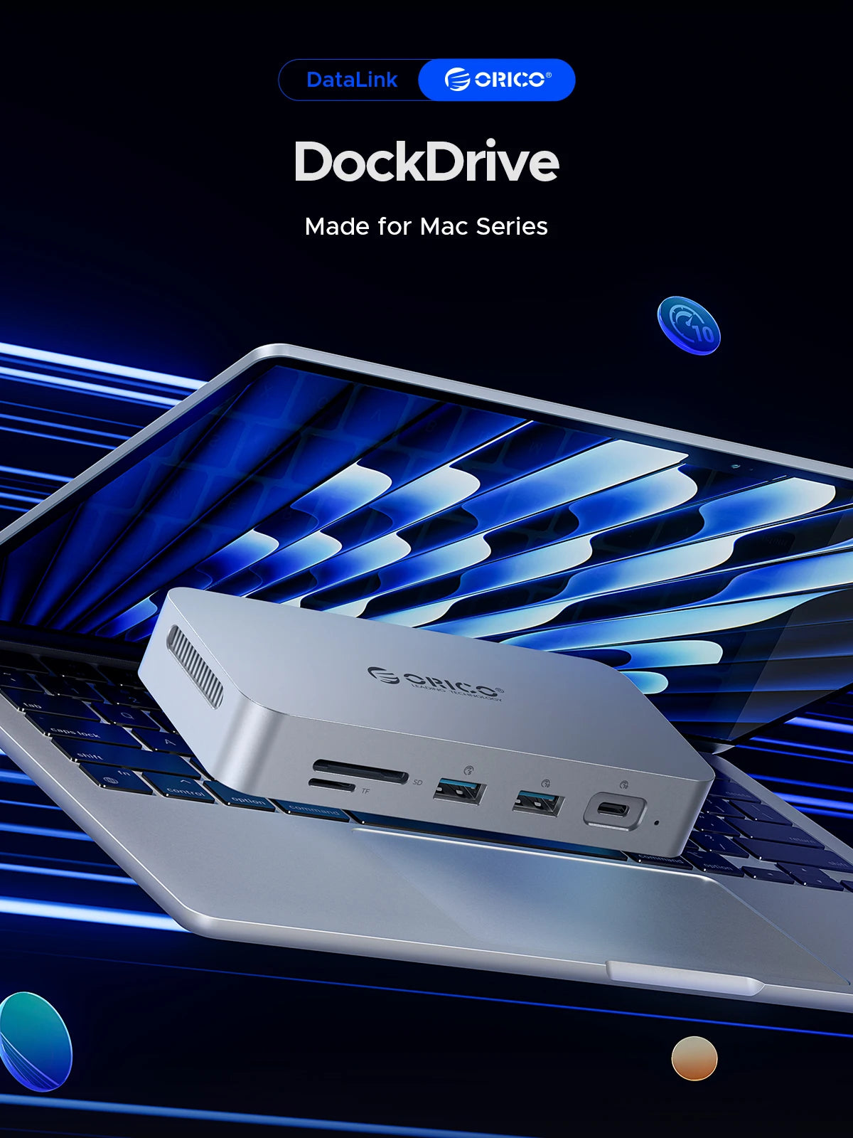 ORICO DataLink PSSD 2TB zunanja SSD priklopna postaja – USB‑C v 4K60Hz HDMI adapter