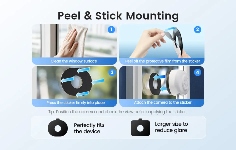 ZOSI C680 2K 3MP Window Security Camera – Full‑Color Night Vision, Indoor Plug‑In WiFi