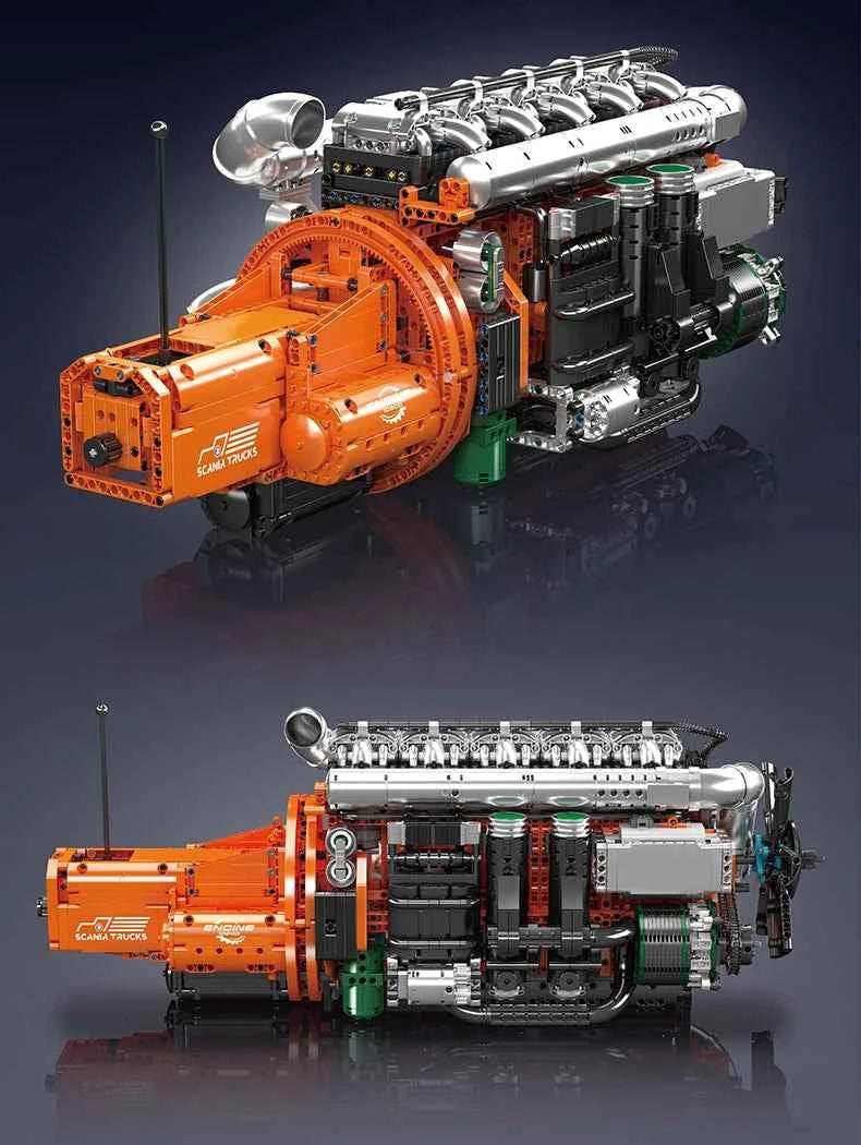 Mould King 10200 Motorized Heavy Truck Engine & Transmission Building Set - Limetastore