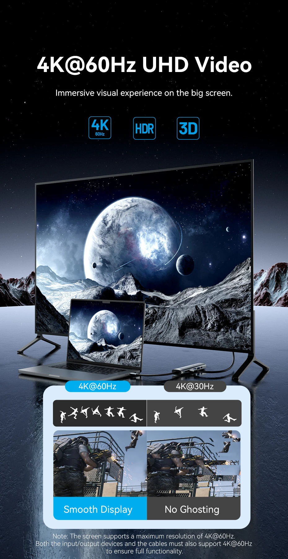 Vention zvezdišče USB‑C 6‑v‑1 | HDMI 4K, PD 100W, RJ45, priklopna postaja USB 3.0