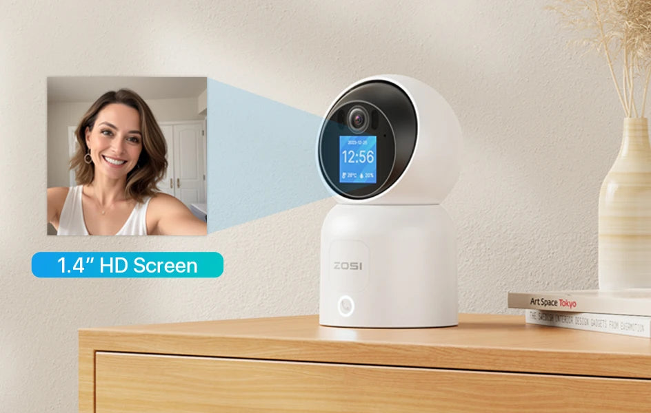 ZOSI C519M 4MP/5MP/4K WiFi Security Camera – 2.4/5GHz Indoor Home Cam with 360° View