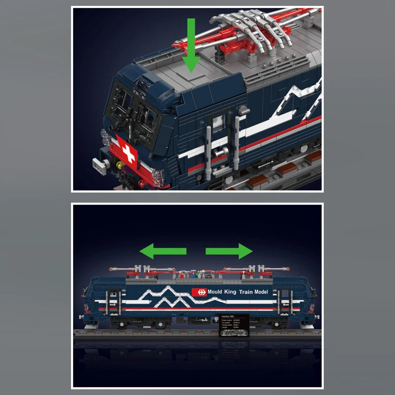 Mould King 12045 Motorized Vectron MS Train Set | RC Technical Locomotive Building Blocks with Tracks - Limetastore