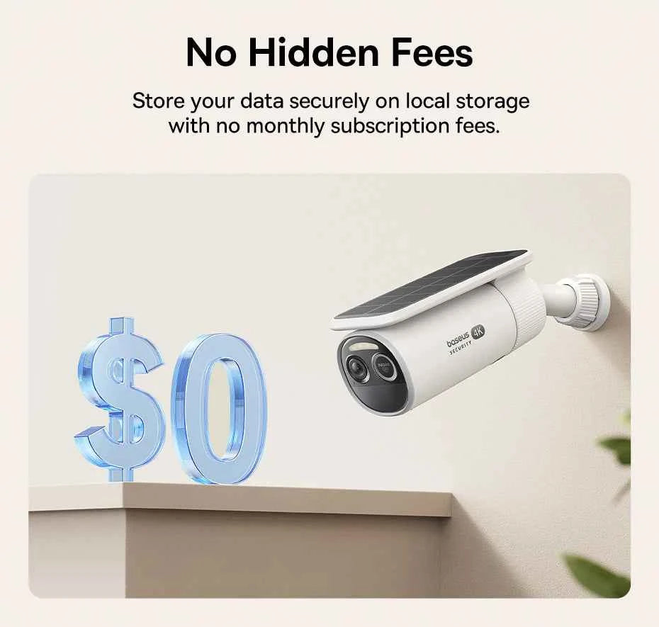Baseus Security S2 Outdoor Camera 4K Clarity Solar Wireless Wifi Camera Smart Face ID IP67 Waterproof 145°FOV Smart App Control - Limetastore