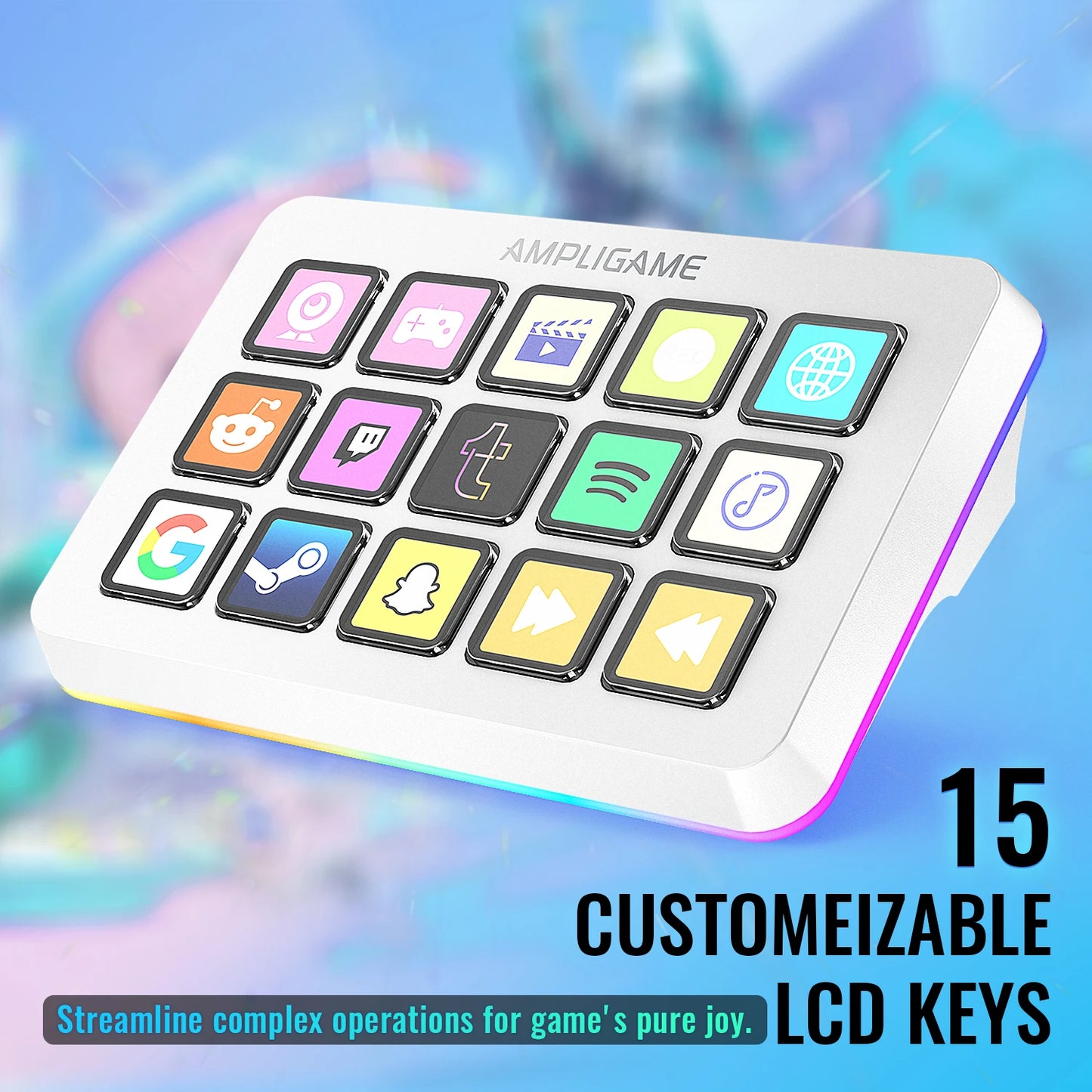 FIFINE D6 Macro Stream Controller – 15-tipkovni programabilni krmilnik za pretakanje v živo prek OBS, Twitch in YouTube
