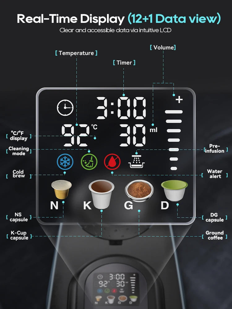 HiBREW H6 – Kavni aparat z več kapsulami 6 v 1 | Espresso kavni aparat na toplo in hladno 20 Barov