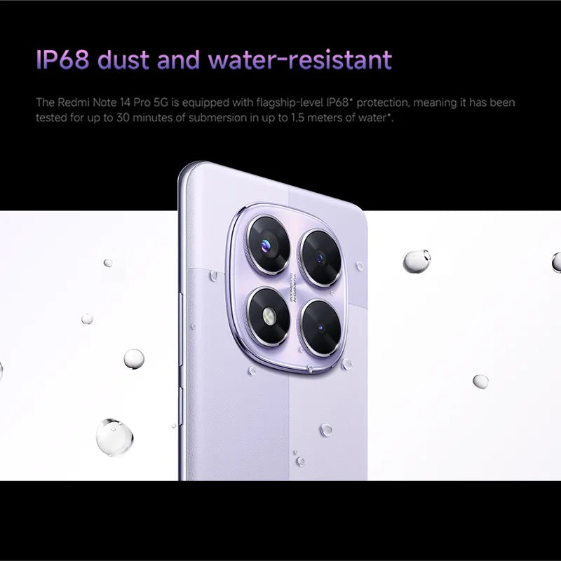 FR Warehouse Xiaomi Redmi Note 14 Pro 5G Smartphone Global Version  MediaTek 200MP Camera 5110mAh 45W Dimensity 7300-Ultra CPU - Limetastore