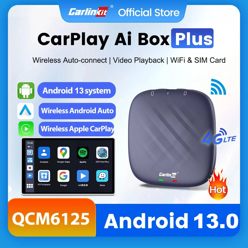 CarlinKit Android 13 QCM6125 brezžični CarPlay AI Box