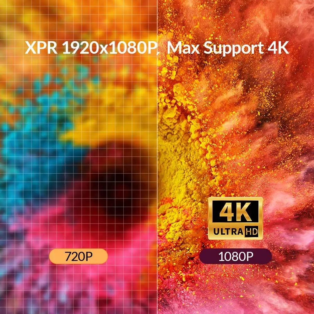 BYINTEK U75 Smart Portable DLP Projector – 15000mAh Battery, Native 1080P, 4K Support