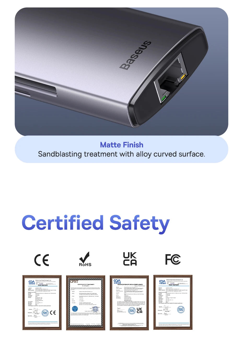 Baseus USB-C Hub | HDMI 4K, USB 3.1 10Gbps, RJ45 Ethernet, SD/TF priklopna postaja za MacBook