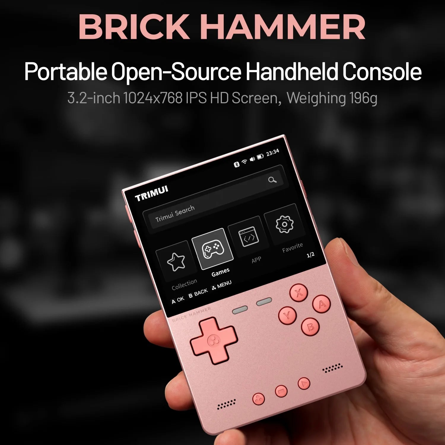 AMPOWN TRIMUI BRICK Metal Retro Games Console Portable Handheld Game Player CNC 3.2 IPS Screen Linux System Video Gaming Device - Limetastore