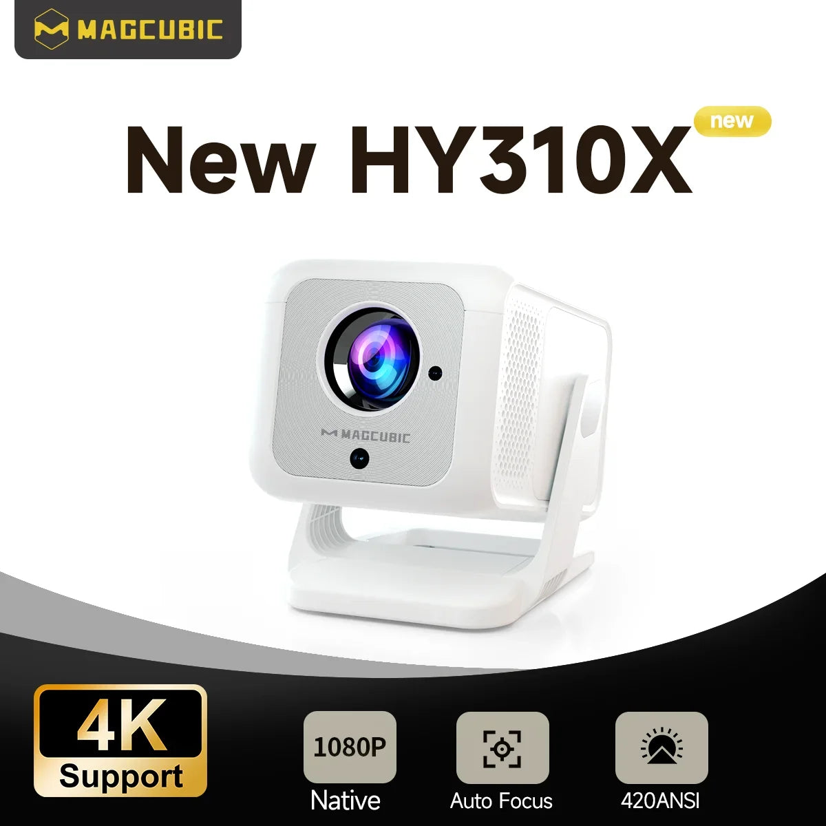 Magcubic HY310X Mini Projector | 420 ANSI 1080P | Auto Focus & Android 11