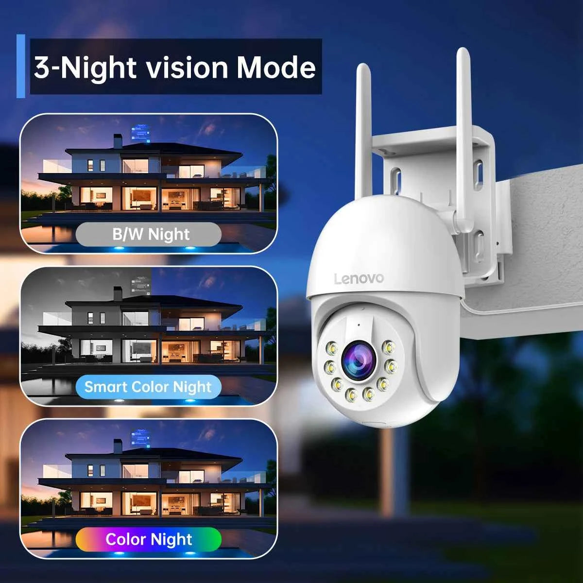 Lenovo 5MP Smart Wifi PTZ Camera Outdoor 5x Digital Zoom Auto Tracking ONVIF CCTV IP Camera Security Video Surveillance Camera - Limetastore