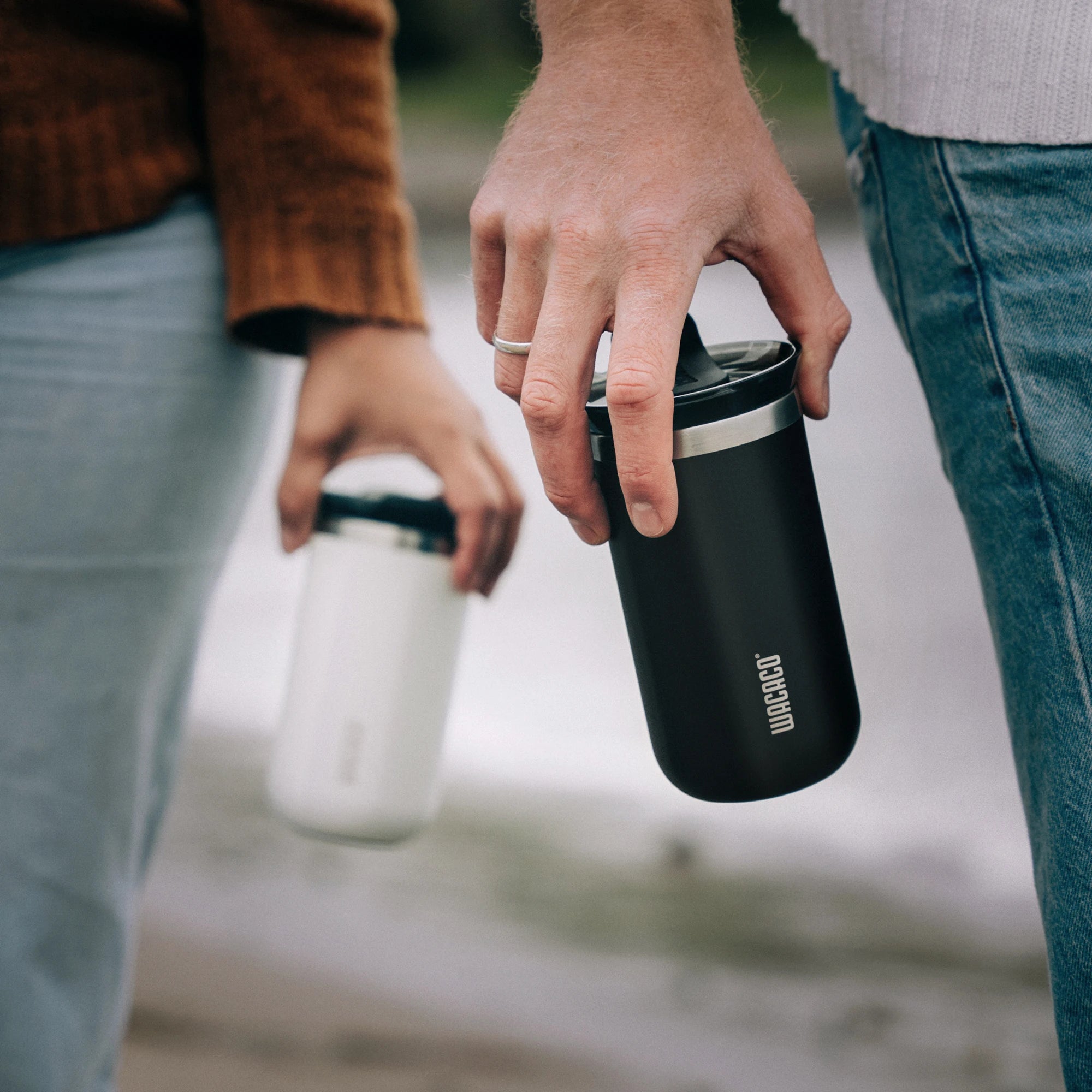 Wacaco Octaroma vakuumska izolirana skodelica za kavo – dvostenska potovalna termovka iz nerjavečega jekla z nepropustnim pokrovom, 180 ml / 300 ml / 450 ml termo skodelica