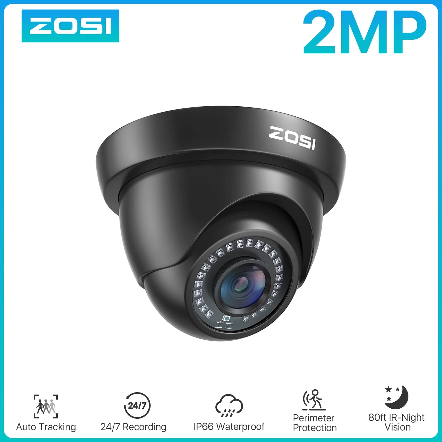 ZOSI 1080p zunanja varnostna kamera – vodoodporna nadzorna kamera 4 v 1 AHD/TVI/CVI/CVBS