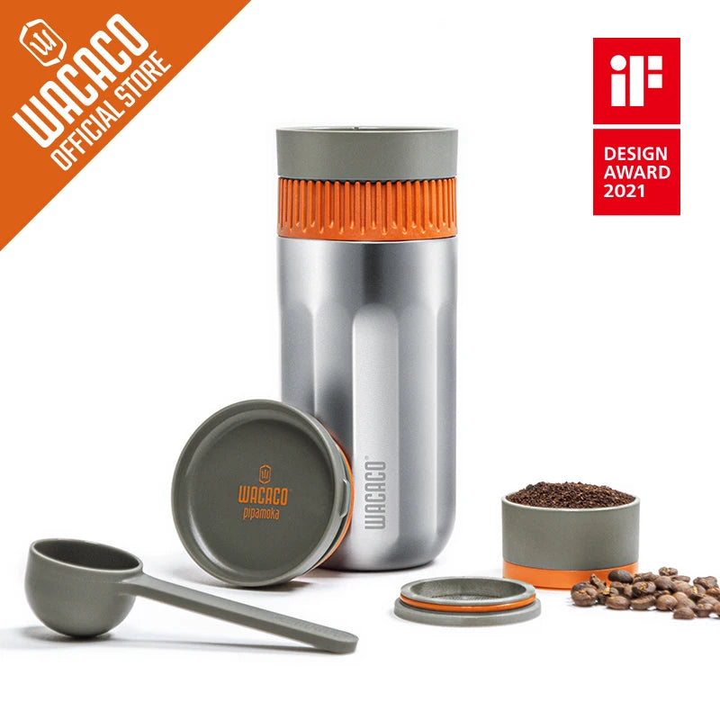 Wacaco Pipamoka Portable Vacuum Pressure Coffee Maker – All-in-One Hand-Powered Twist Brewer