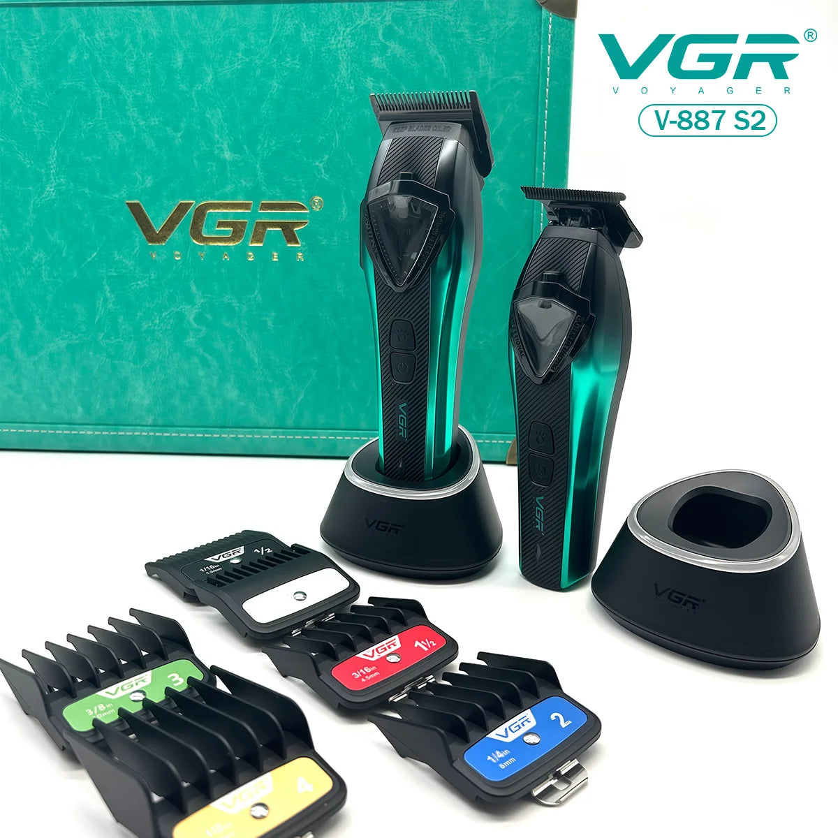 VGR Hair Trimmer Professional Hair Cutting Machine Vector Motor Hair Clipper 11000 RPM Barber Cordless Trimmer for Men V-883 S2