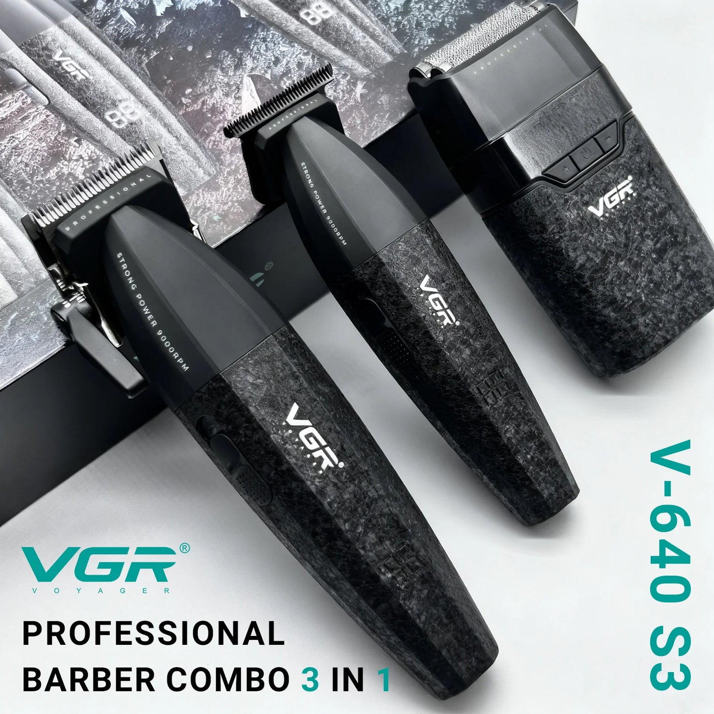 VGR V-640 Profesionalni 2-v-1 komplet za striženje las in prirezovanje brade